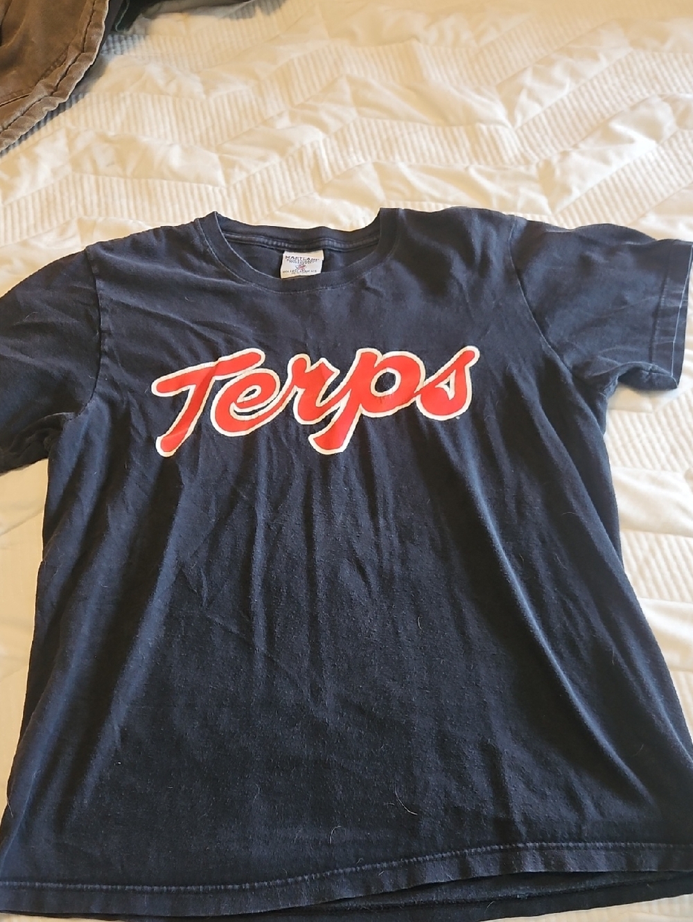 Navy 'Terps' Graphic Tee - Red Script